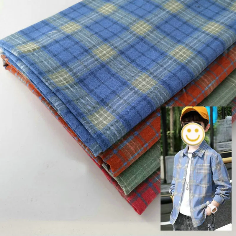 

100CM X145CM Large Checks Polyester Cotton Fabric for Handwork Sewing Ladies JK skirt Children Shirt Tartan Designer DIY Fabric