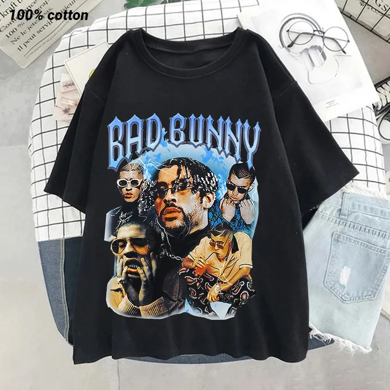 

UN VERANO SIN TI Bad Bunny T Shirt Men Fashion T-shirts Cotton Tshirt Kids Hip Hop Tops Tees Women Tshirt Music Albums Tees Boy