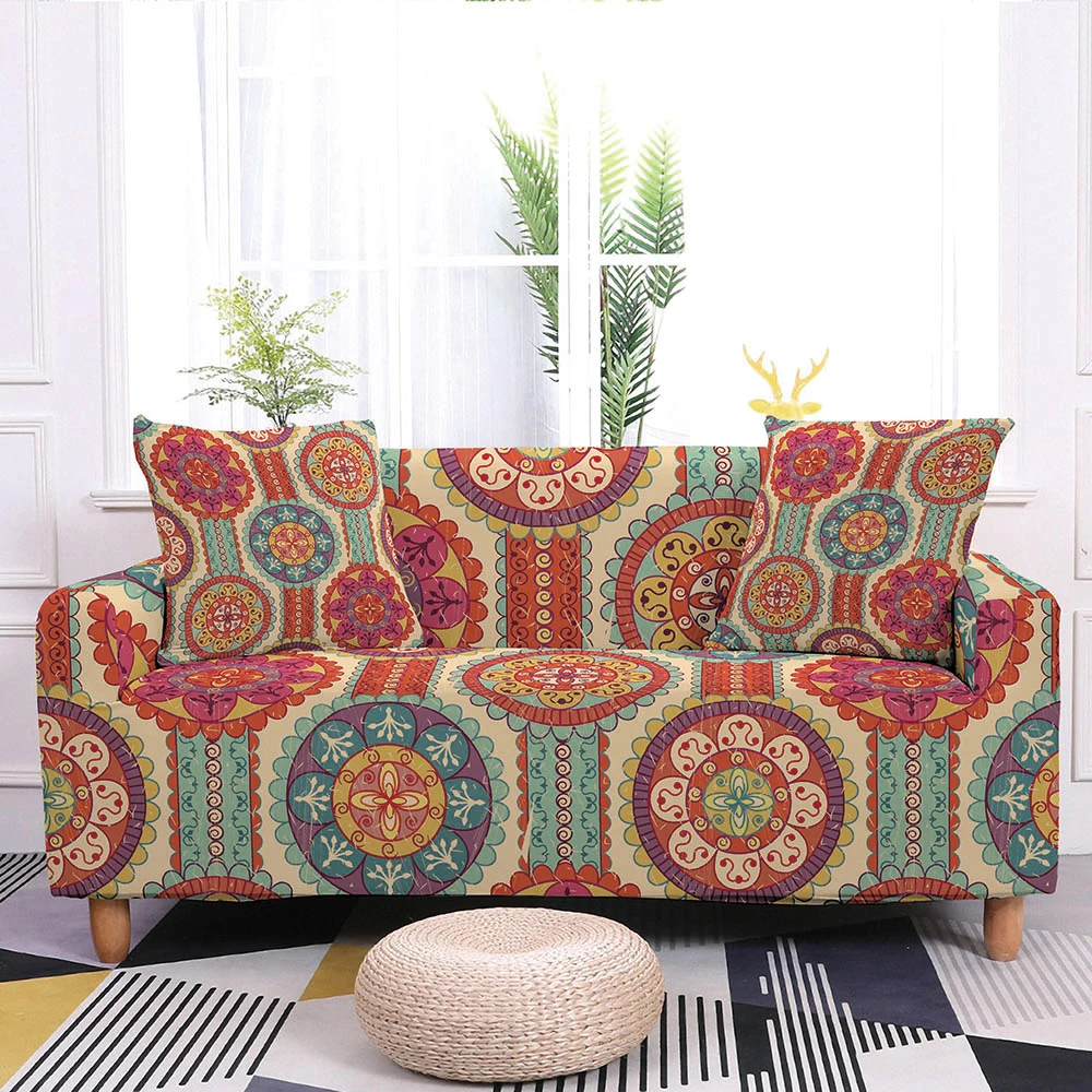 

Bohemian Mandala Printing Sofa Covers For Living Room Stretch Slipcover Elastic Slipcovers Corner Sofa Cover Chaise Home Decor