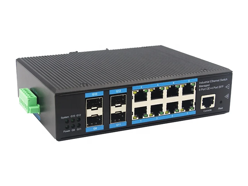 Yuhang high cost-effective managed POE switch with 8 Port RJ45 POE and 4 Port SFP