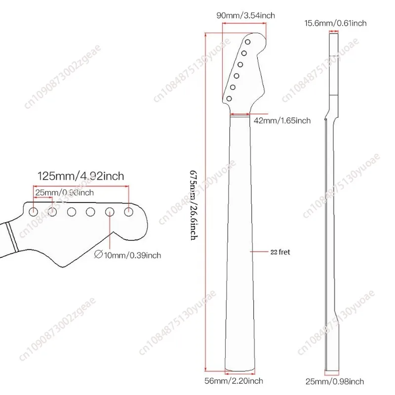 22-футовый гитарный гриф кленовый + из палисандра подходит для Fender ST Strat без