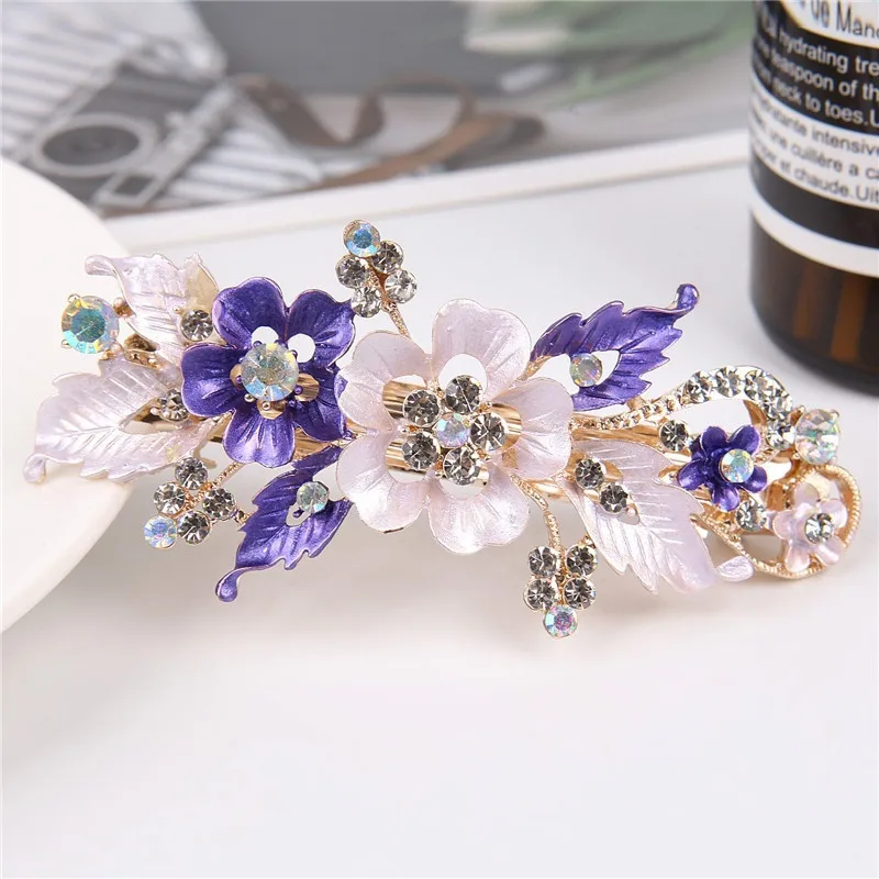 

KYTRD Delysia King Alloy Hollow Flower Barrettes Girl Fashion Crystal High-grade Spring Hair Clips