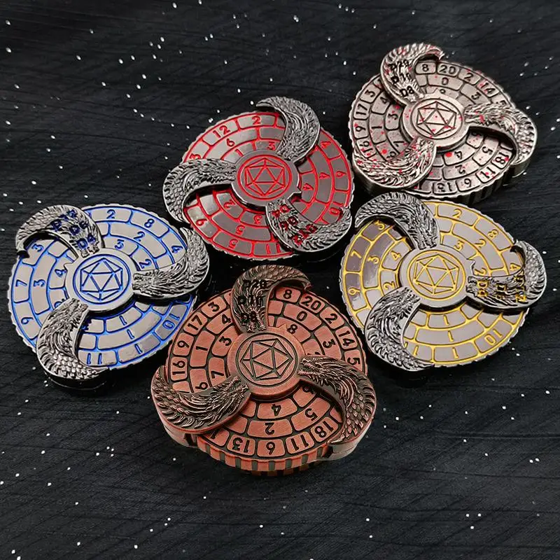 Вращающиеся уникальные игральные кости Спиннер гироскоп кубики для пальцев РПГ