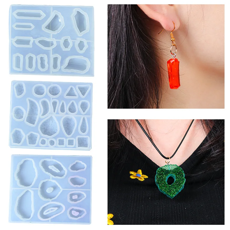 

Irregular Earring Pendants Silicone Mold For DIY Crystal UV Epoxy Resin Necklace Jewelry Making Tools Handmade Crafts