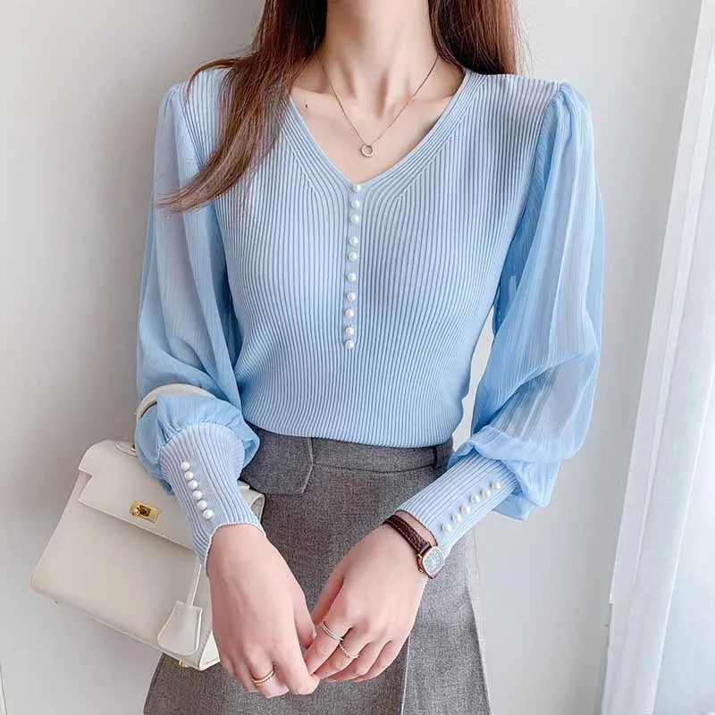 

Women Solid Color Clothes Female New Long Sleeve Thin Sweatshirt Pullovers Ladies Knitted Bottom Shirts Sweater Pullover