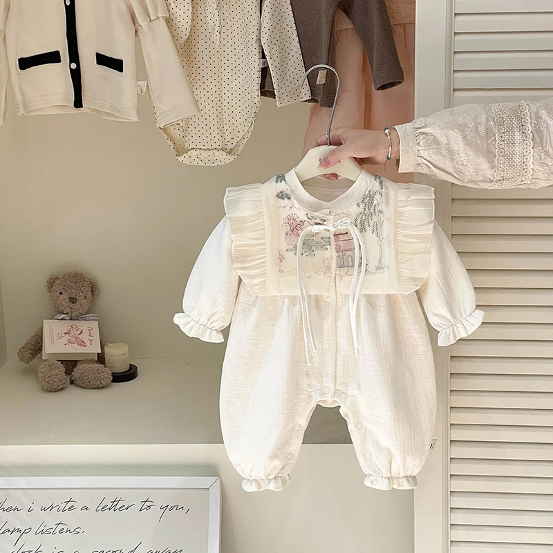 Комбинезон для новорожденных новинка 2024 осенняя одежда новый китайский