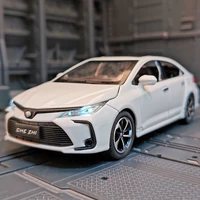 132 scale diecast car model toyota corolla hybrid pull back sound light educational 6 doors openable collection kids gift toys