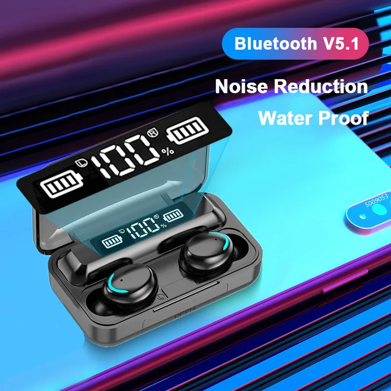 

TWS-стереонаушники с зарядным футляром и поддержкой Bluetooth 5,1, 2200 мА · ч
