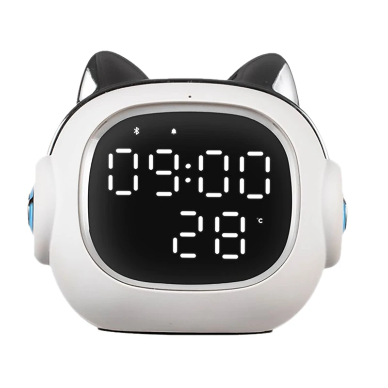 

LED Digital Smart Alarm Clock New Wireless Portable Cat King Speaker Night Light Wake-Up Timer Wireless Speaker