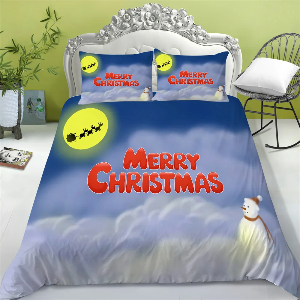 Christmas Bedding Cover Suit Unique Design Bed Comforter Covers Man Woman Home Bedclothes King Queen Size Bedspread