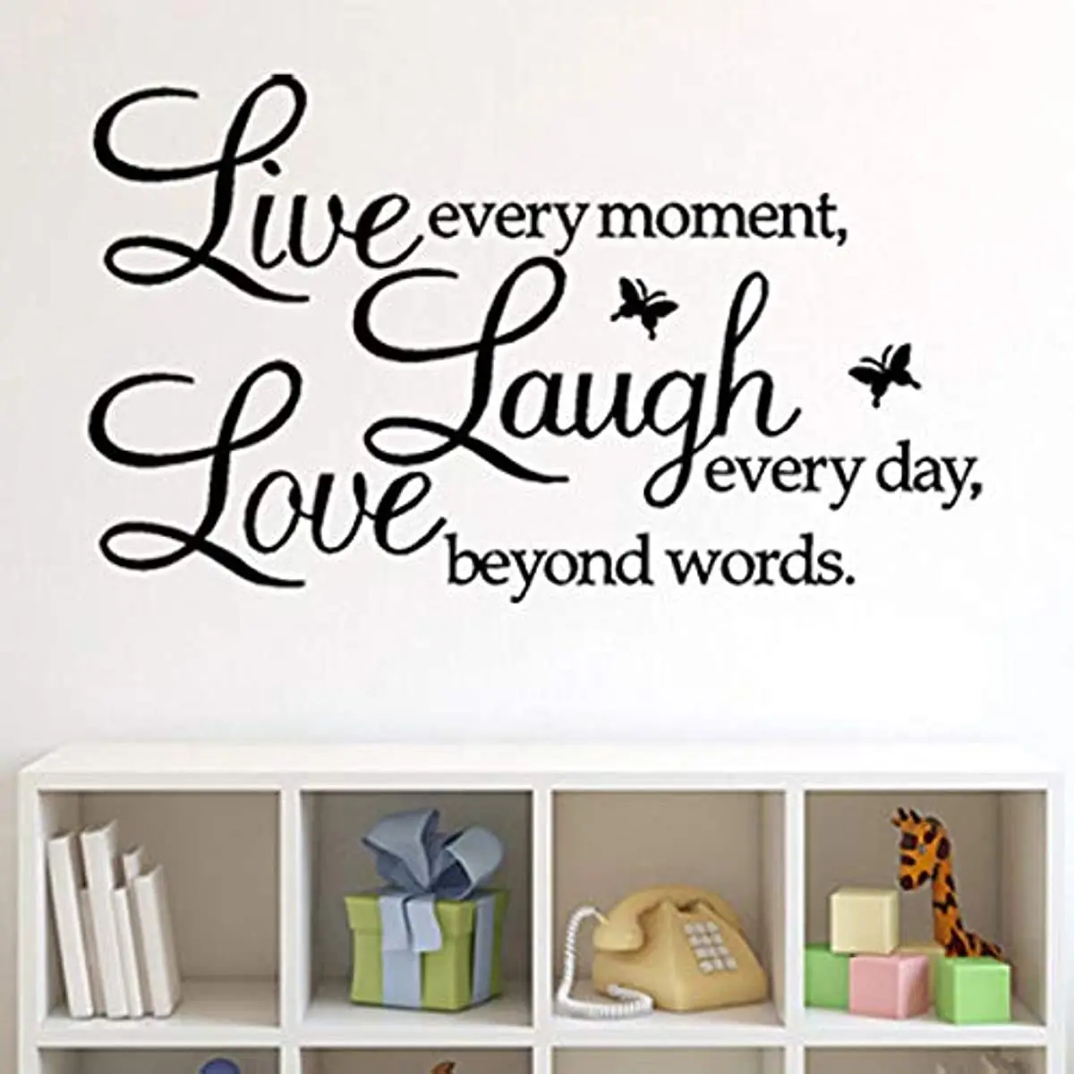 

Live Every Moment,Laugh Every Day,Love Beyond Words,Wall Sticker Motivational Wall Decals,Family Inspirational Wall Stickers Quo