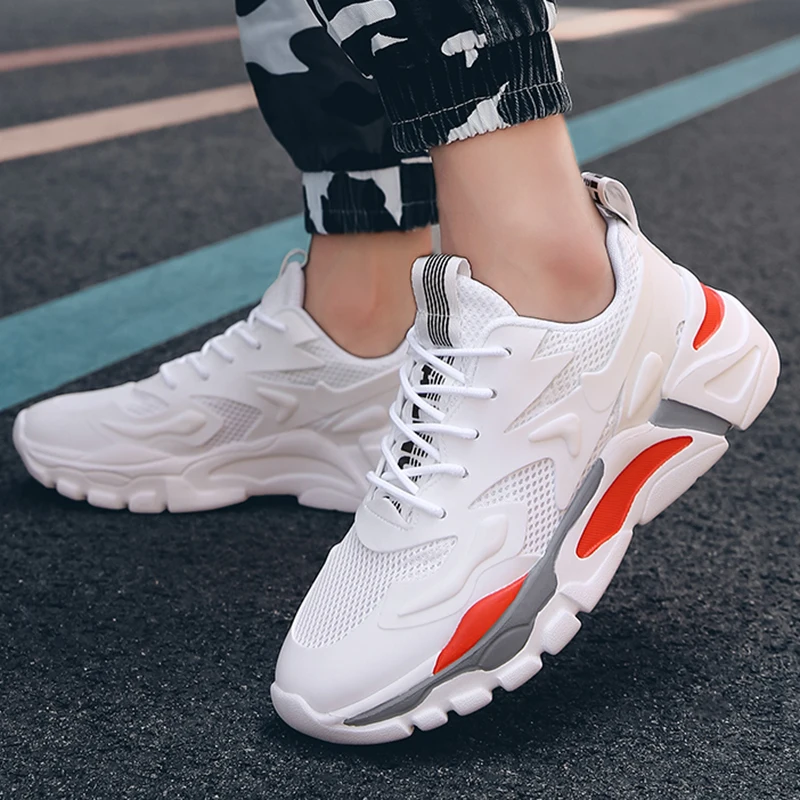 

Summer Men's Casual Sneakers Running Outdoor Sports Shoes Soft Lace-up Tennis Shoes Breathable Trainers Sneakers Male Plus Size