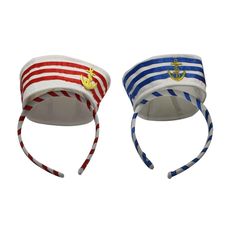 

Girls Navy Headband Cosplay Party Hair Holder Carnival Hairband with Sailor Hat