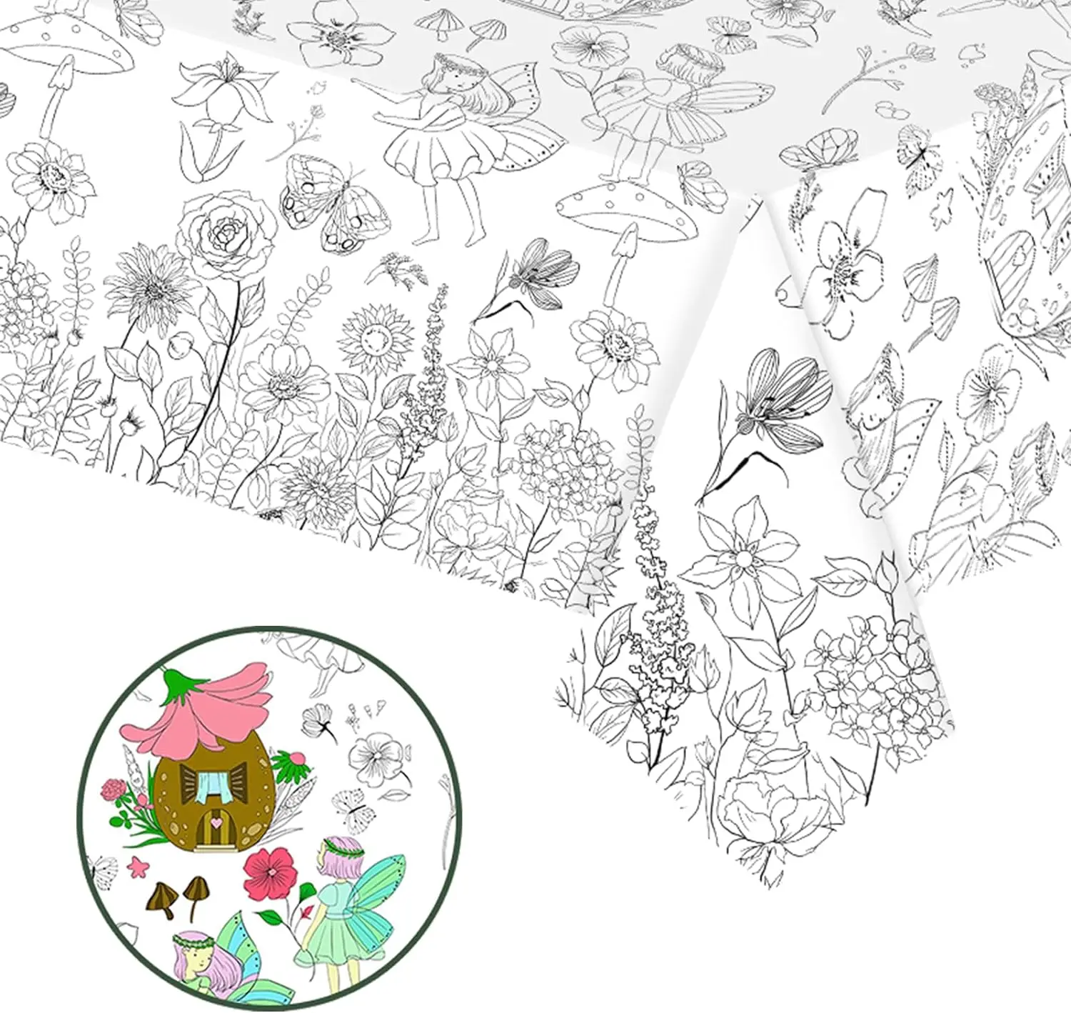 Скатерть для раскрашивания детей 130*220 см гигантская цветная скатерть стола