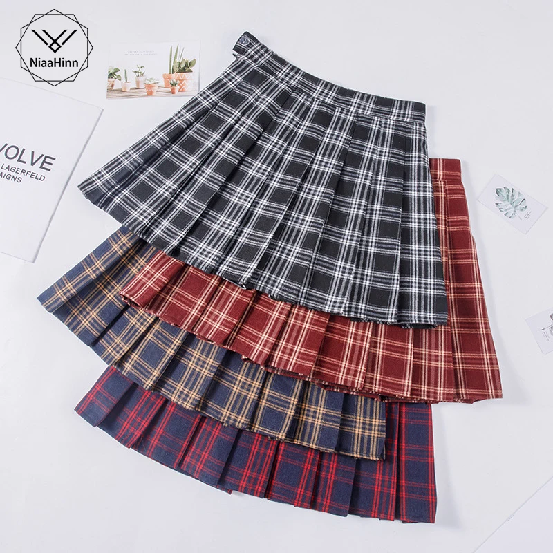 

Summer Pleated Harajuku Preppy Style Women Skirt Plaid Kawaii Y2K Chic High Waist Dance Skirt Mini Cute Japanese School Uniforms