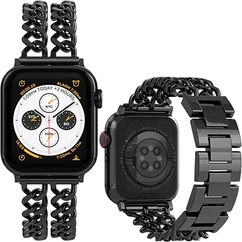 Xasiy Compatible Apple Watch SE 8 Series 7654321 45mm 44mm 42mm 41mm 40mm 38mm Ultra 49mm Female Metal-connected  Steel Strap