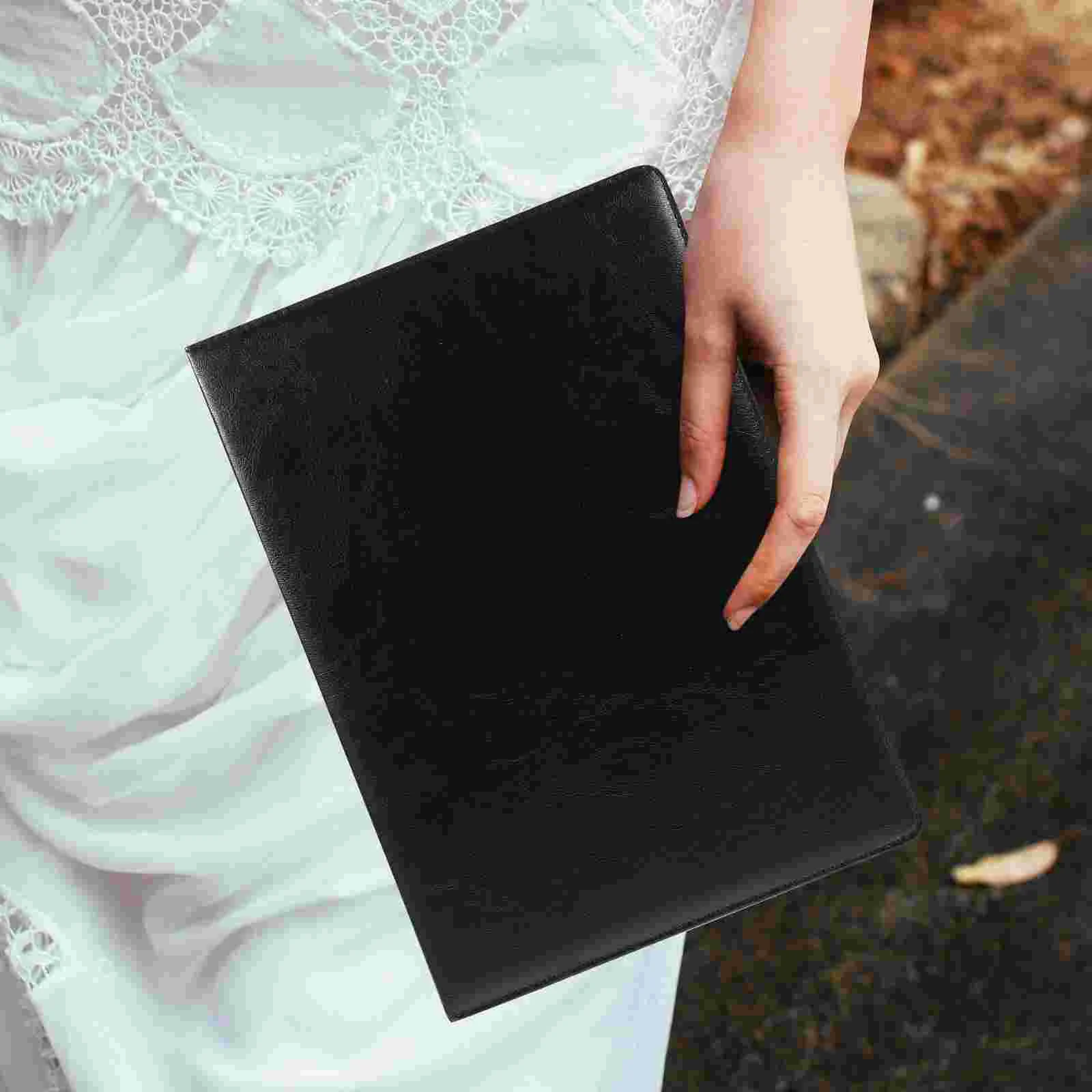 Большой блокнот формата А4 деловой простой офисный черный 96 фотографий 192