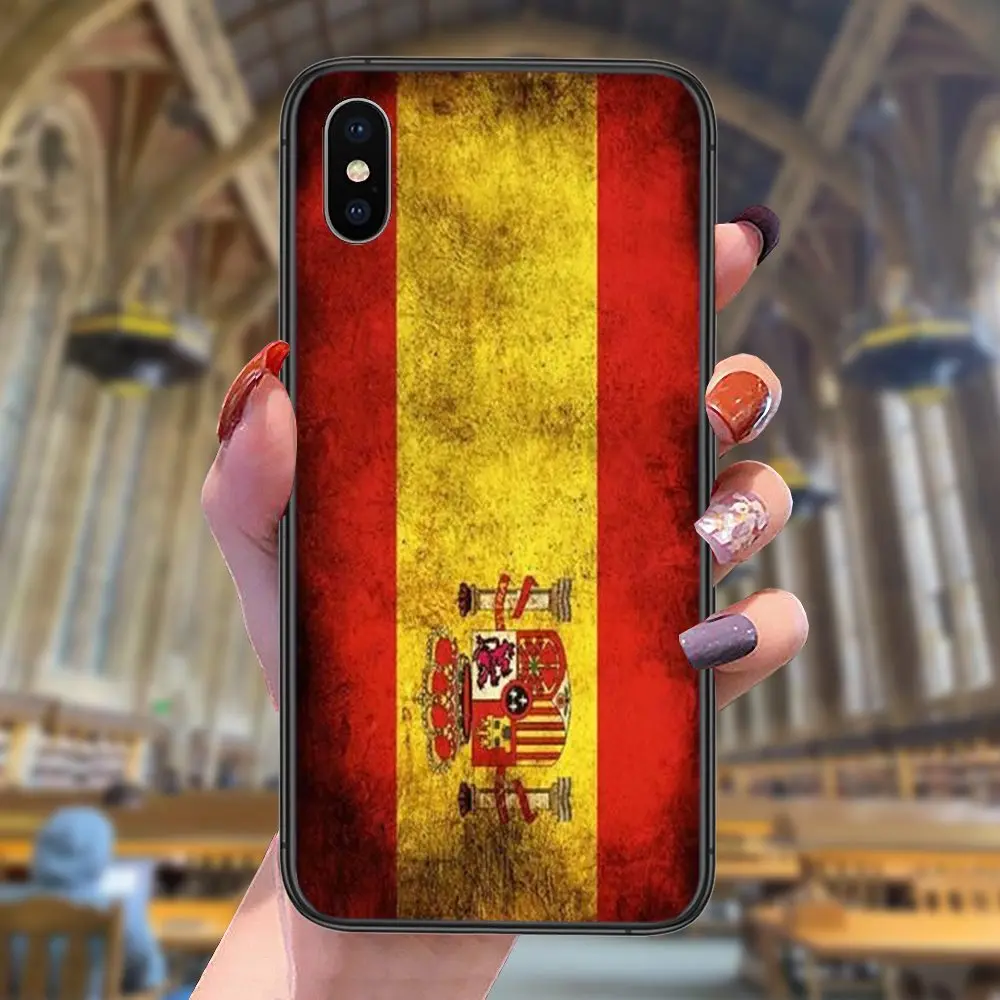 Черный водонепроницаемый Роскошный футляр модный по полуцене флаг Испании для