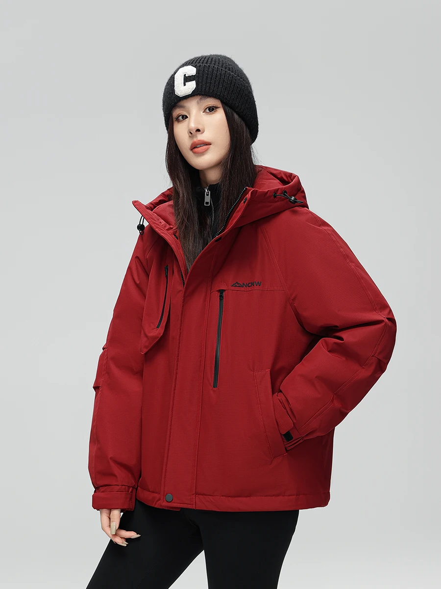 Didiaoshehua COUPLE'S Outdoor Sports Down jacket Lightweight Warm Short Hood Duck down Winter