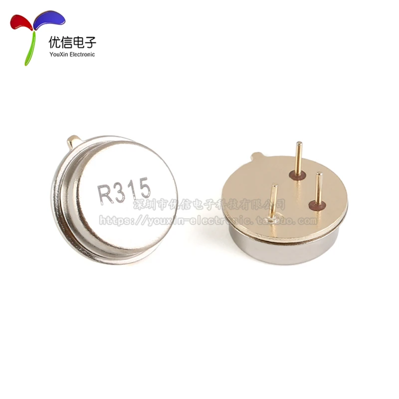 

10pcs/lot DIP crystal oscillator R315A 315Mhz round 3 feet acoustic surface resonator