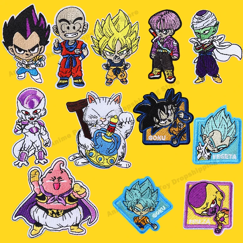 12pcs Anime Dragons Patches Embroidery Cartoon Balls Clothing Stickers DIY Clothes Patch Garment clothing Jacket Accessory Patch