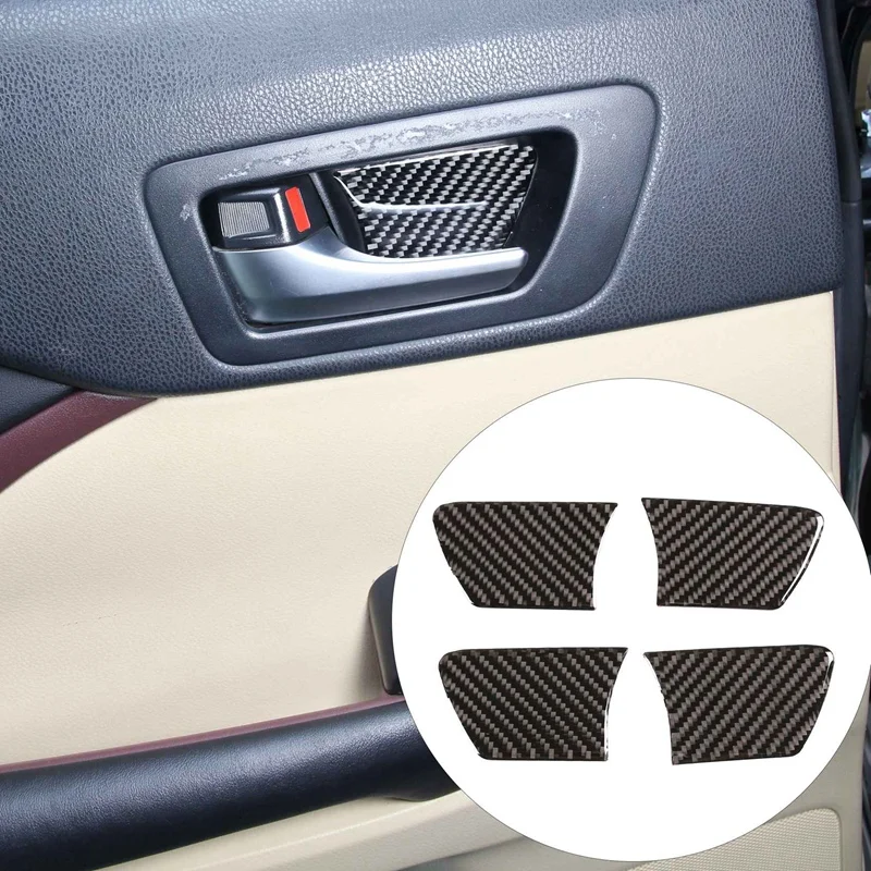 

4 шт., декоративные наклейки из углеродного волокна для внутренней дверной ручки Toyota Highlander 2015-2018