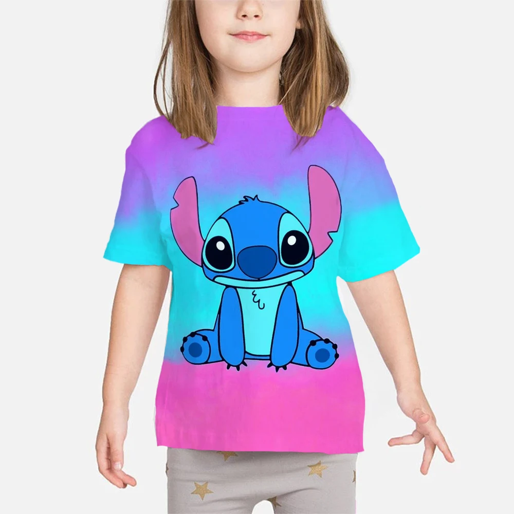 

Disney's Lilo & Stitch Kids Summer T Shirt Girls Boys Graphic Tee Cartoon Anime Tops Boutique Children Stitch Clothing Short Top