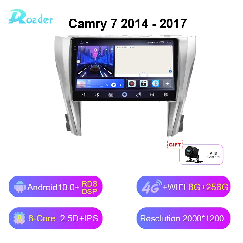 

Roader 2K For Toyota Camry 7 XV 2014 - 2017 Car Radio Multimedia Video Player Android 10 Car DVD Navigation GPS