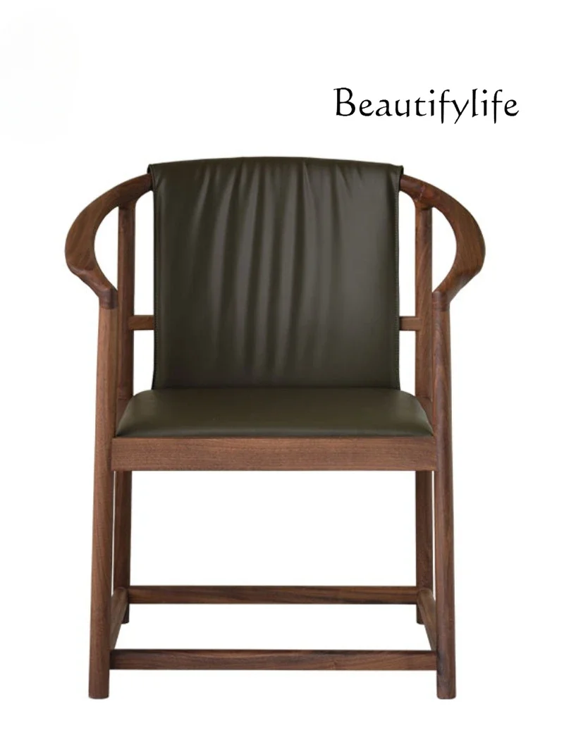 Новое китайское ретро-кресло из черного ореха цельного дерева простой