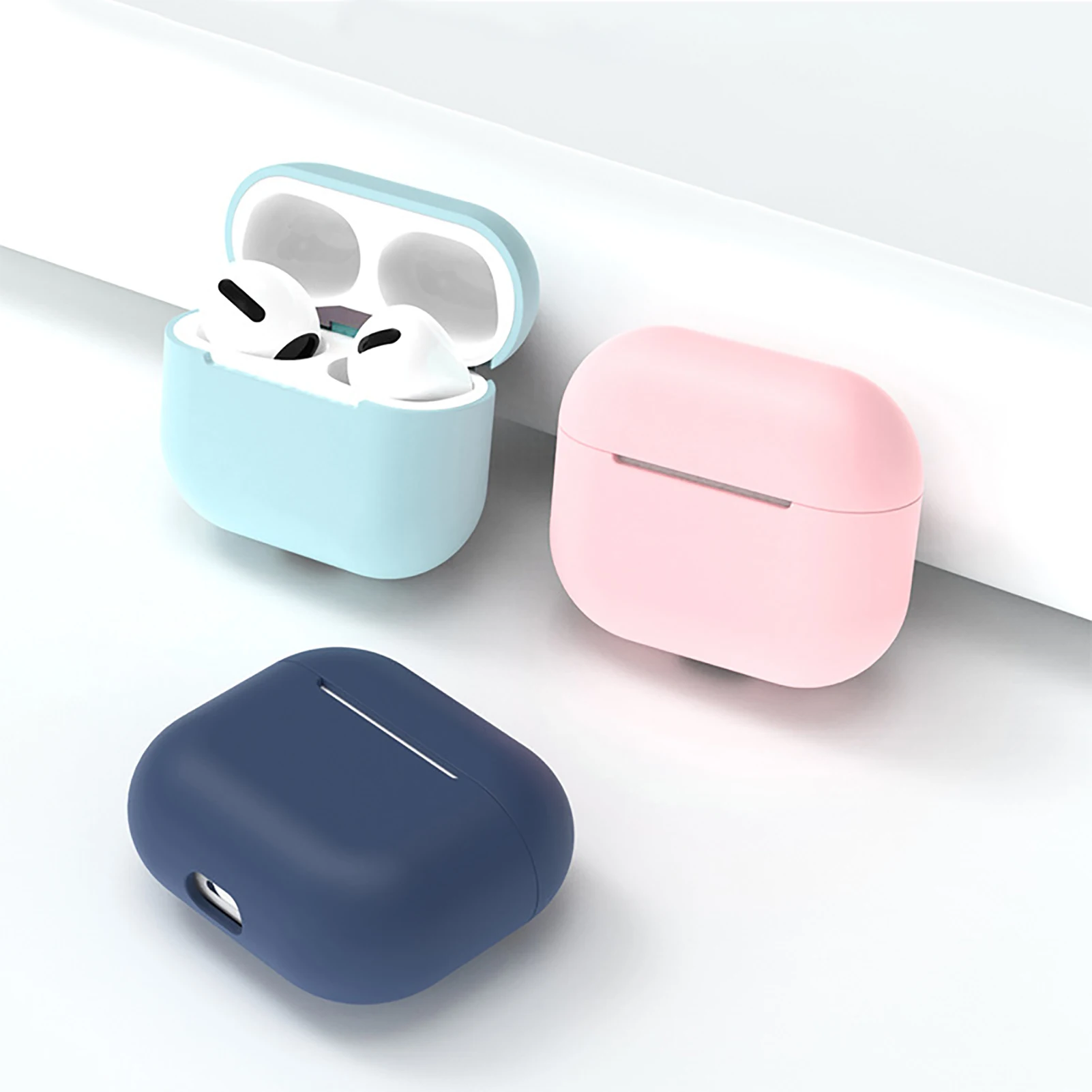 

Soft Silicone Earphone Case For Airpods 3 Solid Color Cover Air Pods 3 Luxury 2022 Original Protection Accessories
