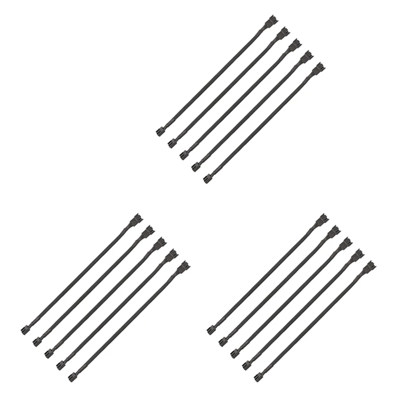 

15X PWM Fan Extension Cable - 11.8 Inch PC Fan Extension Cable Compatible With ATX Case 3 Pin & 4 Pin Cooling Fans