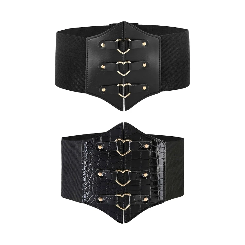 

New style Elasticity Girl Lift Up Waist Corset Wide PU Leather Punk Women Waistband