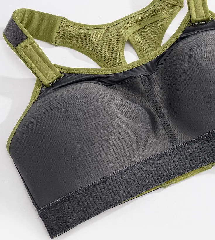 High Impact Sports Bra for Women Full Coverage Front Adjustable Lightly Padded Wire Free Underwear 34 36 38 40 42 B C D E F G H