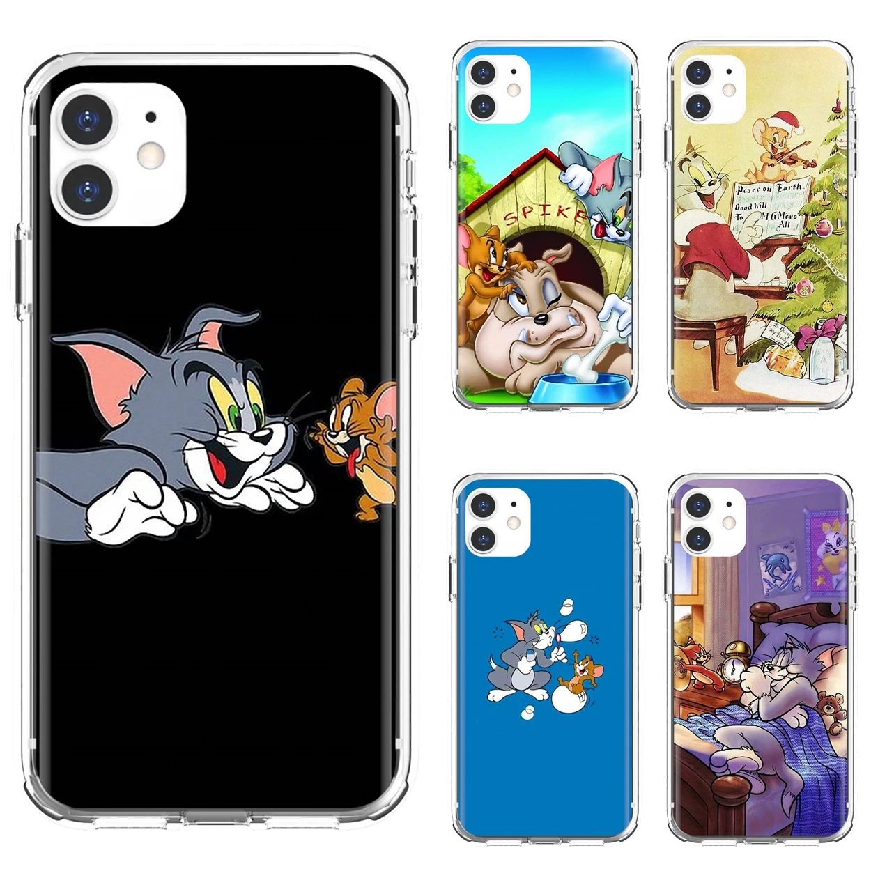 

Soft Shell Case Cartoon-Tom-Cat-and-Jerry-Mouse For iPhone 10 11 12 13 Mini Pro 4S 5S SE 5C 6 6S 7 8 X XR XS Plus Max 2020