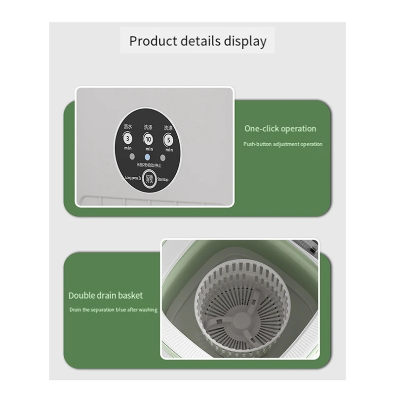 Мини-складная стиральная машина емкостью 12 л автоматическая домашняя