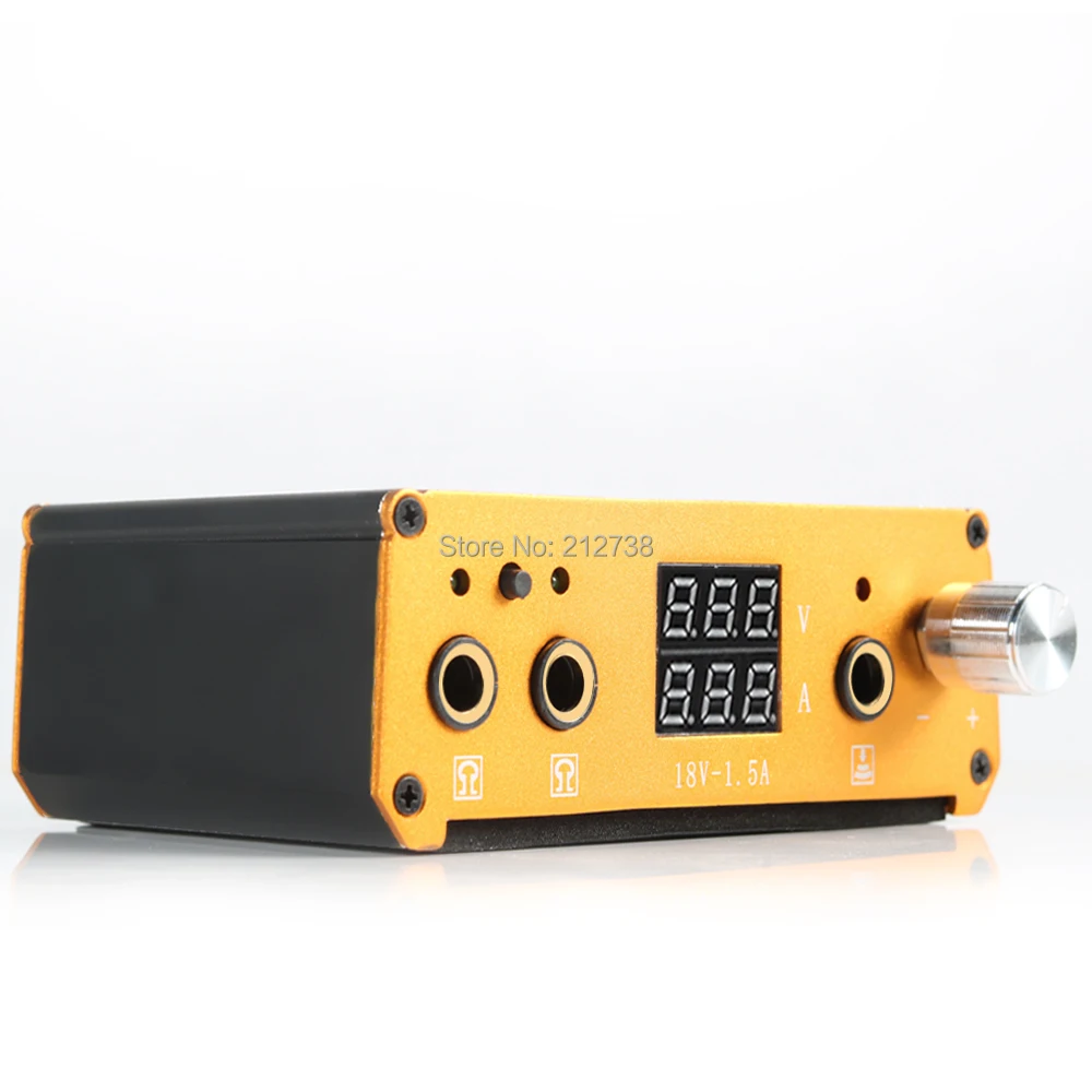 Новинка, профессиональный двойной мини-блок питания TPower, золотой/черный с блоком питания для катушек и вращающихся тату-машинок