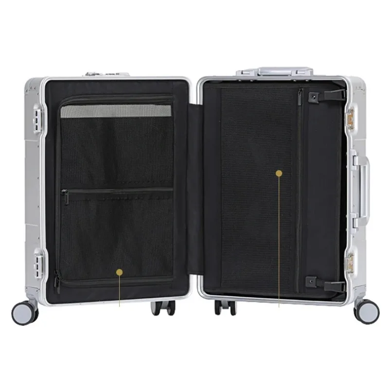 Высококачественный Алюминиевый Чемодан для путешествий брендовый жесткий