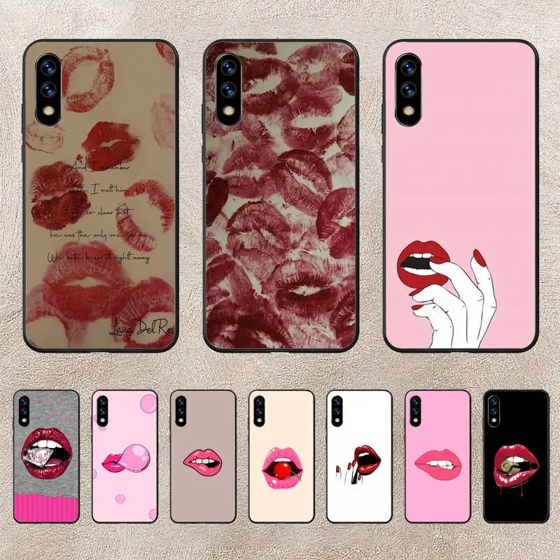 

Sexy Girl Red Lips Phone Case For Huawei G7 G8 P7 P8 P9 P10 P20 P30 Lite Mini Pro P Smart Plus Cove Fundas
