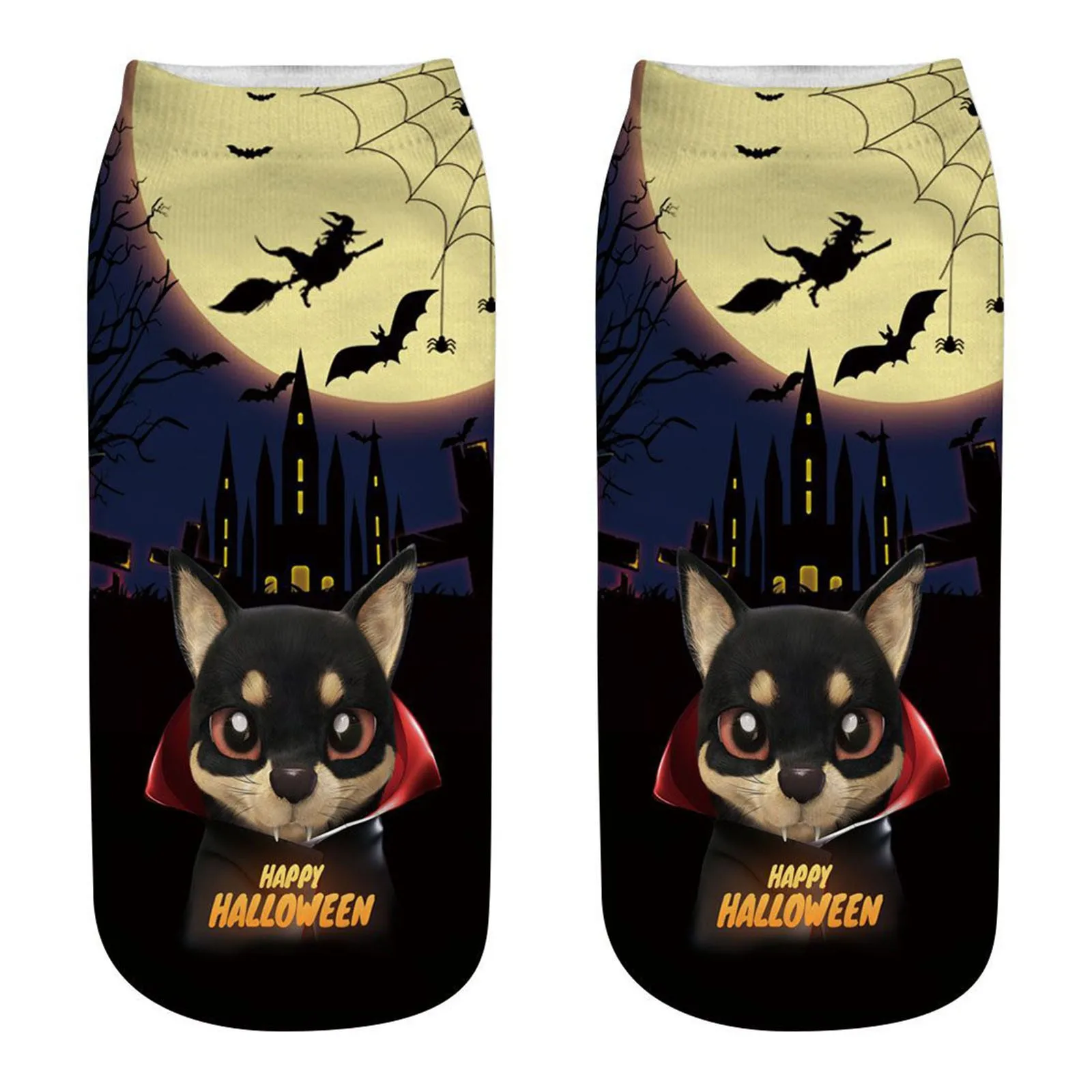 

Women’s Cute Animal Cat Print Socks Casual Cotton Socks Comfortable Halloween Socks Calcetines Mujer Meias 2022