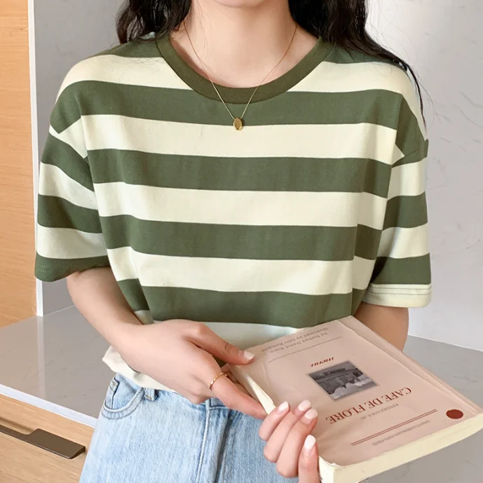 

Cotton Loose Slim Round Neck Top Fashion