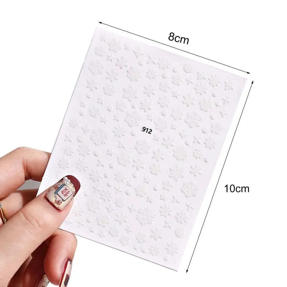 Новогодняя наклейка для ногтей яркие 3D эффекты ультратонкая легко