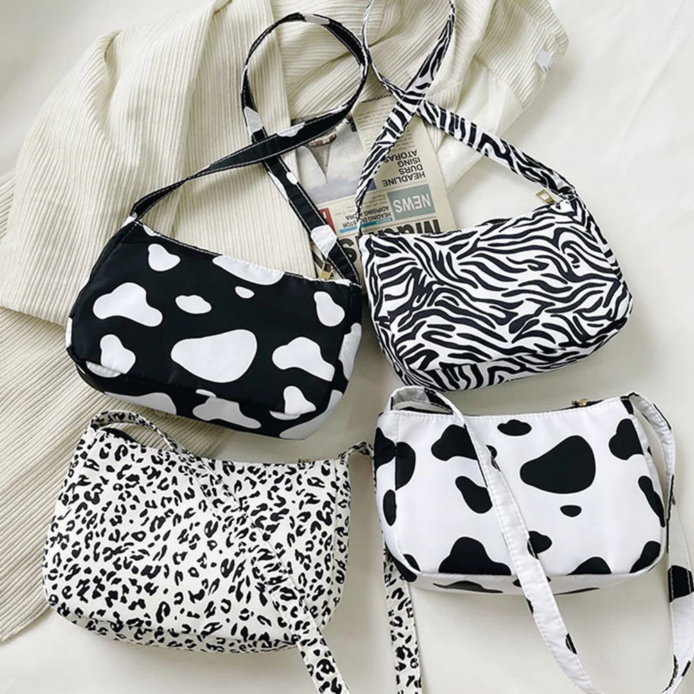 

Women's Bag Design Retro Cow Zebra Leopard Printing Shoulder Underarm Bag Casual Ladies Small Purse Shopper Handbags