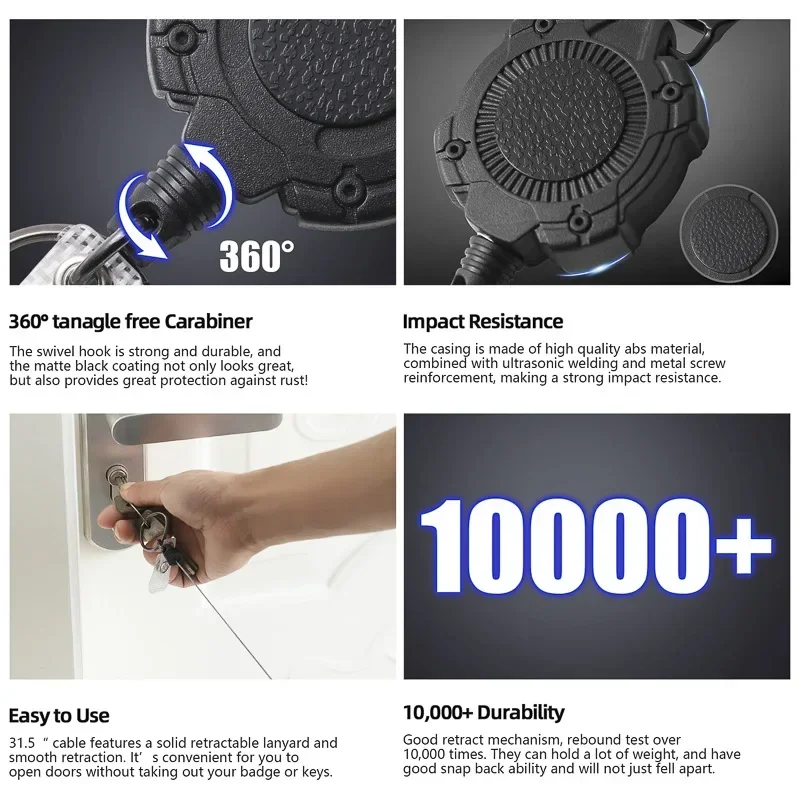 Катушка для бейджа скалолазания на открытом воздухе выдвижной брелок ключей 80 см