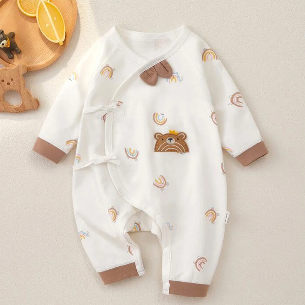 

Baby Girl Onesie Long Sleeve Cartoon Animal Print Spring Autumn Cotton Newborn Rompers Hospital 0-3 Months Clothes
