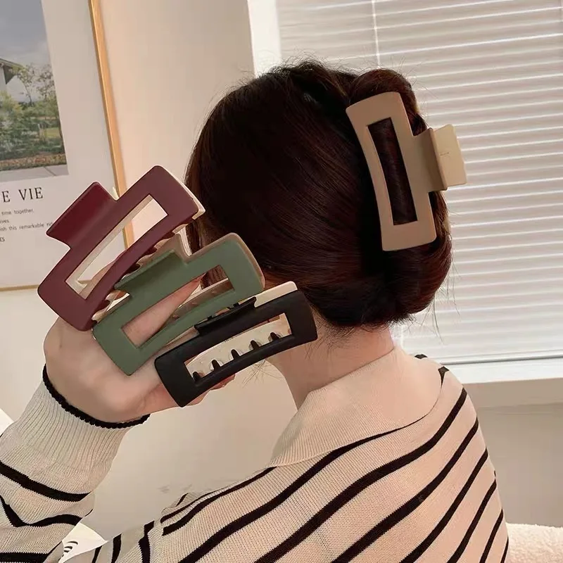 

Frosted contrast hair clip Korean Women 10.5cm large back head clip Hair clip Shark clip Headpiece hair clip