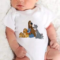 harajuku lady and the tramp disney funny unisex toddler romper fashion casual short sleeve comfortable newborn jumpsuit