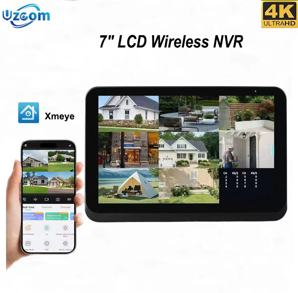 

Uzoom 8-канальный Wi-Fi NVR с 7-дюймовым экраном