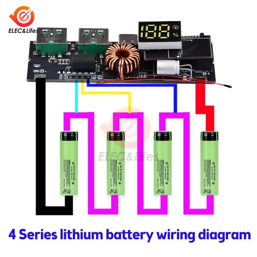

Внешний аккумулятор Aideepen LED Dual USB PD