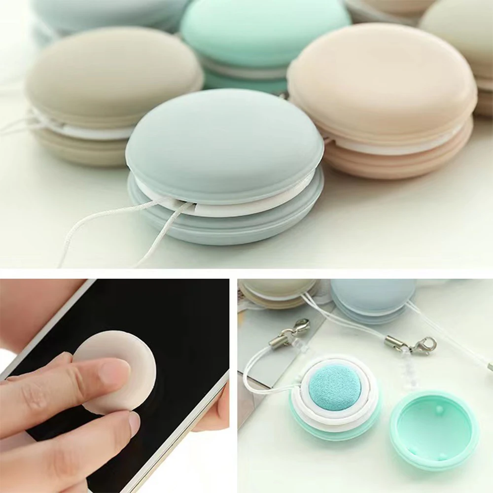New Candy Color Macaron Shape Glasses Cleaning Cloth Keychain Portable Glasses Lens Wipes Phone Screen Cleaner Cleaning Wipes images - 6