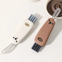 3 in 1 cartoon bear bottle cap brush portable multifunctional lunch box rubber ring groove detail cup cover cleaning brush